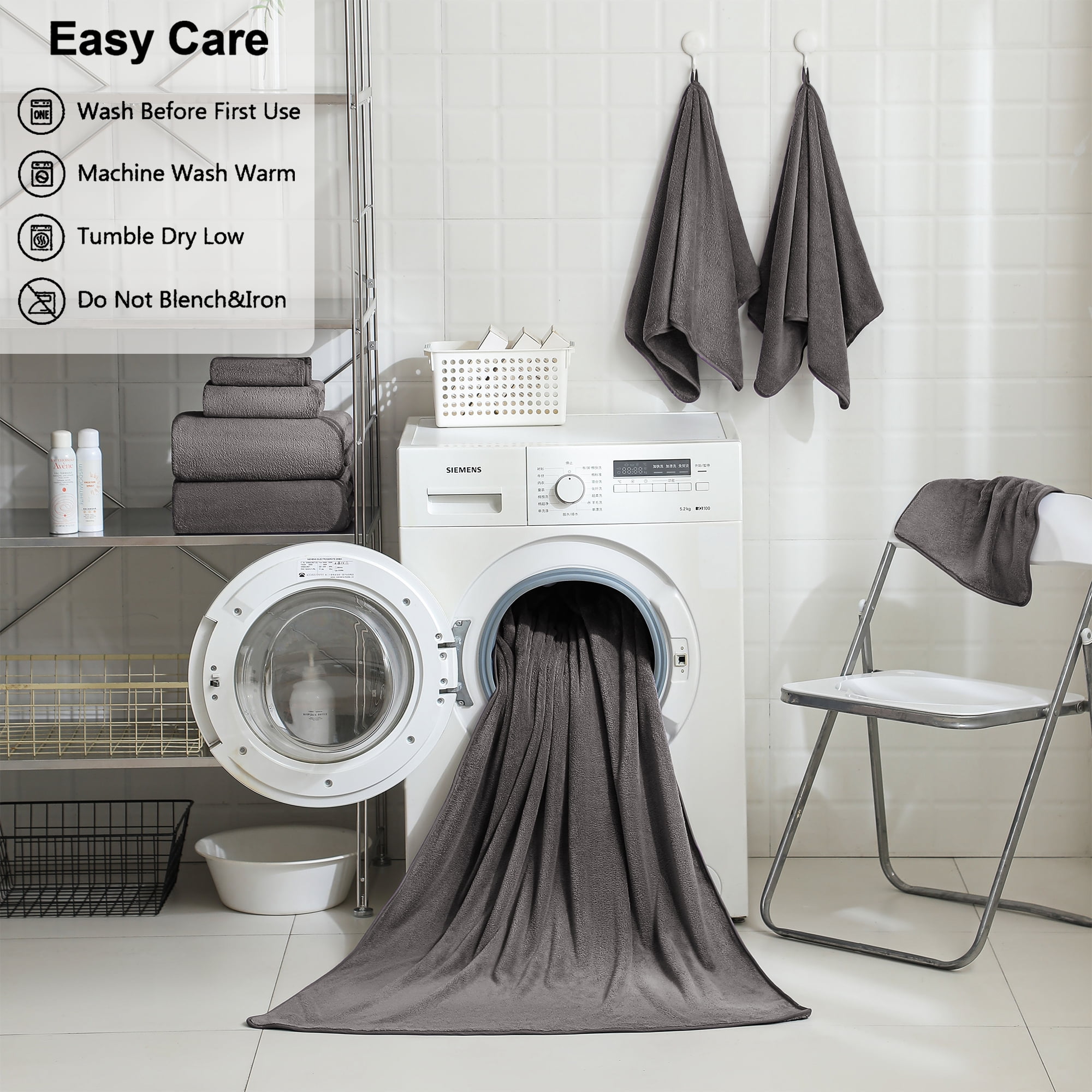 Jessy Home 8 Piece Home Collection Ultra Soft Cozy Black Brown Towels 700 GSM Plush Towel Set