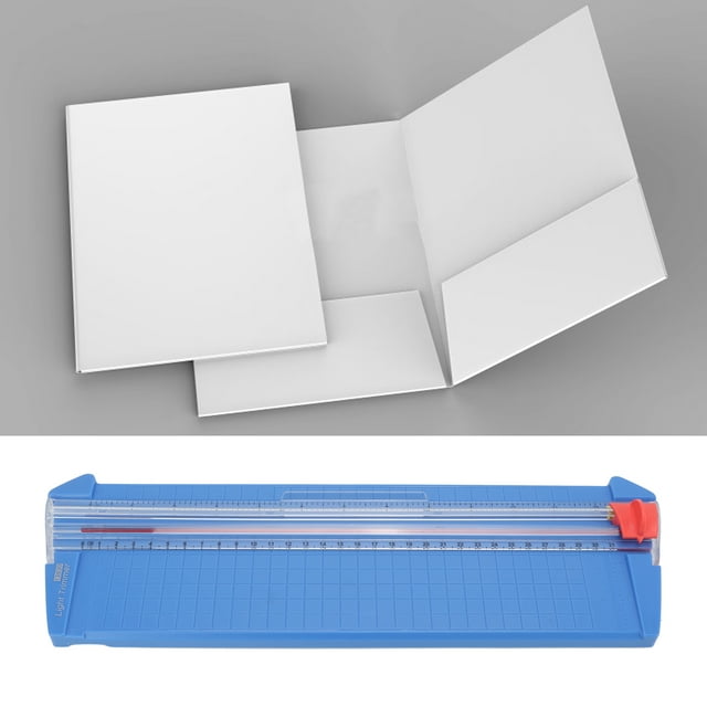 Paper Cutter, Easy Operation Small Paper Cutter Accurate Scale Metric Imperial for A3 Paper for Office for Home Rose Red,Azure Blue