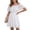 (Fashion 26)White, variant on Women's Solid Color Lace Patchwork Off-Shoulder Waist-Tight Sleeveless Summer Casual and Loose Short Dress