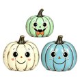 thumbnail image 2 of 3 Pack 5 Inch Halloween Pumpkin Decorations Vintage Fall Pumpkin Decor for Home Tiered Tray Table Shelf Halloween Party Decor, 2 of 6