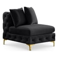 thumbnail image 1 of Meridian Furniture Tremblay Black Velvet Armless Chair, 1 of 14