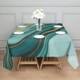 thumbnail image 3 of Teal Marble Gold Wave Pattern Square Tablecloth,Waterproof Square Table Cover,Wipeable Spillproof Washable Table Cover for Home Kitchen Party Decor 60"x60"(152x152cm), 3 of 6