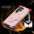 thumbnail image 4 of Designed for Samsung Galaxy S24 Ultra - Compatible with MagSafe Support Wireless Charging Rugged Shockproof Anti-Slip Military Grade Protective Phone Cover for Samsung Galaxy S24 Ultra, Rosegold, 4 of 7