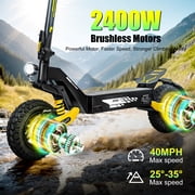 EOEOTWO GT06Plus Electric Scooter for Adults, 2400W Dual Motor, Up to 40 MPH & 43 Miles Range, 11 Off-Road Tires, 330 lbs Max Load, Foldable Fast Commuting E-Scooter with App & NFC,UL2272