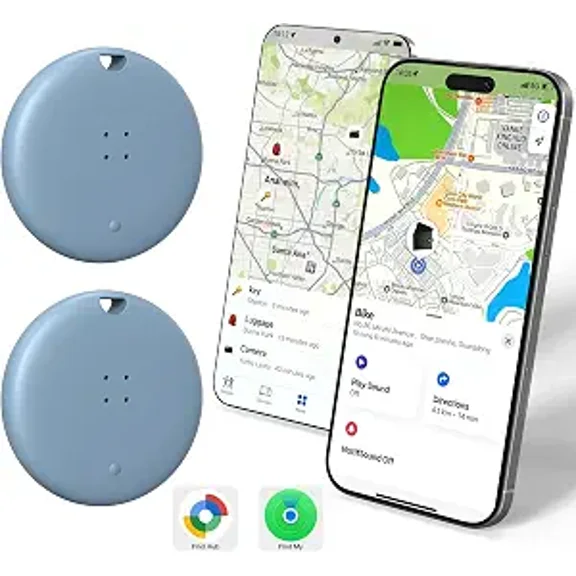 OTIC Tags Bluetooth Item Finder-2Pack，Compatible with Android(Find Hub) & iOS(Find My), Replaceable Battery, IPX4 water proof.Suitable for Luggage, Bags, Wallets, Backpacks, Keys Tracking Tag-Blue