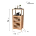 thumbnail image 3 of WHOLE HOUSEWARES Bamboo Shoe Rack Cabinet - Shelf Storage with Doors for Bathroom, Bedroom, and Kitchen- Freestanding Entryway Organizer Furniture - Multi-Tier Wood Cabinets for Small Spaces, 3 of 6