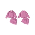 thumbnail image 2 of BemeyourBBs Toddelr Baby Girl Skirt Set Outfits Kids Girls Fall Winter Spring Clothes 2T 3T 4T 5T Half Zip-up Long Sleeve Pullover Sweatshirt A-line Skirt, 2 of 9