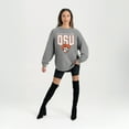 thumbnail image 3 of Women's Gameday Couture Gray Oklahoma State Cowboys Oversized Pure Motion Corded Sweatshirt, 3 of 4