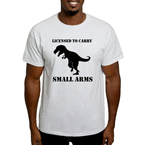 CafePress - Licensed To Carry Small Arms T Rex Dinosaur T Shir - Men's Classic Graphic T-Shirt