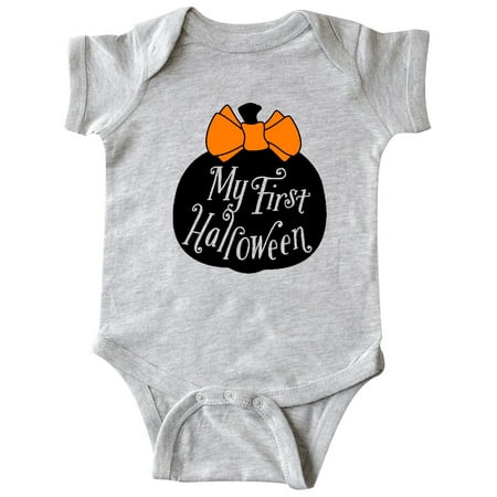 

Inktastic My 1st Halloween with Pumpkin and Orange Bow Gift Baby Boy or Baby Girl Bodysuit