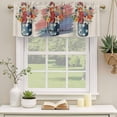 thumbnail image 3 of 2 Pack Valances for Windows, 4th of July Window Valances for Living Room/Bedroom/Bathroom, Retro Watercolor American Flag Star Flowers Light Filtering Kitchen Curtain Valance 54"W x18" L, 3 of 9