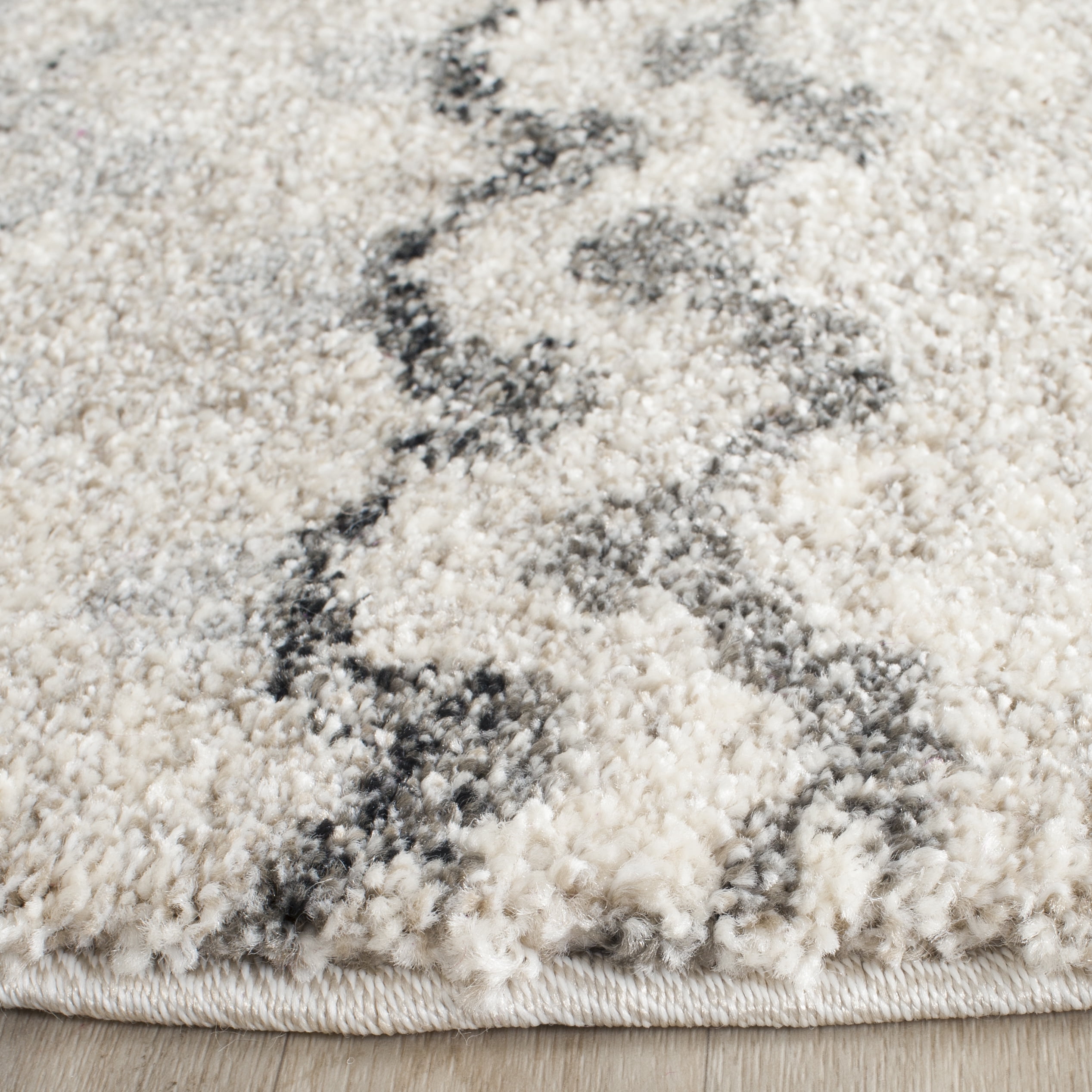 SAFAVIEH Retro Coilean Abstract Area Rug, Cream/Grey, 4' x 4' Round