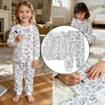 thumbnail image 6 of Elegyee Girls' Pajama Set Long Sleeve Top Pants Soft Nightwear for Kids, White, Size 5-6, 6 of 8