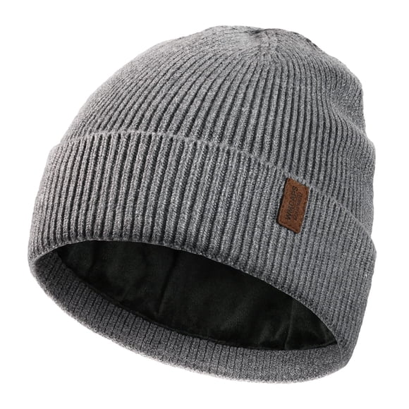 Gorro de invierno Beanie Wmcaps para hombre y mujer con forro polar, color gris