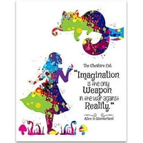 Imagination Is The Only Weapon - Alice and The Cheshire Cat - 11x14 Unframed Art Print - Great Gift for Disney Lovers