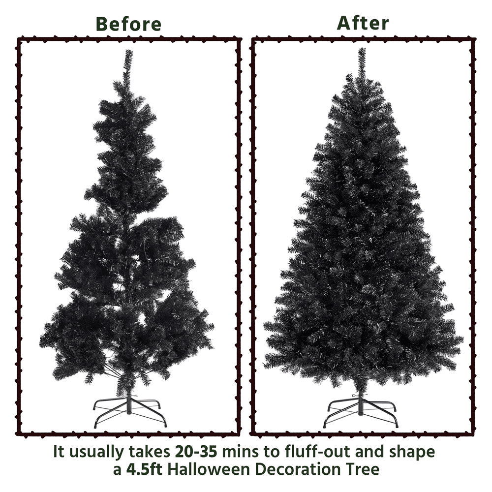 Alden Design 4.5Pre-lit Spruce Artificial Christmas Tree with 150 Incandescent Warm White Lights Holiday Decorative, Black