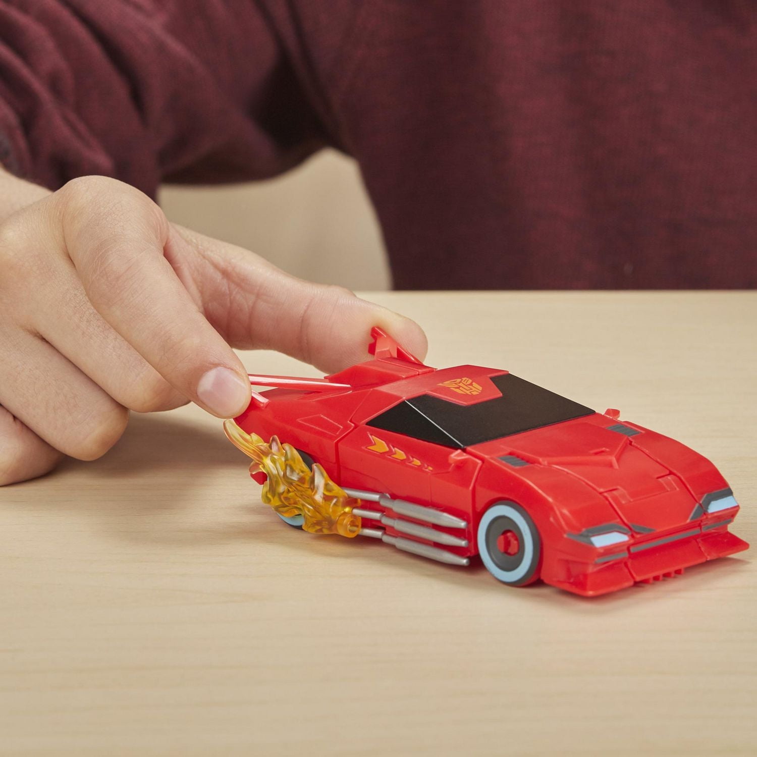 Transformers Cyberverse Bumblebee Adventures Deluxe Class Hot Rod Action Figure Toy, With Build-A-Figure Piece