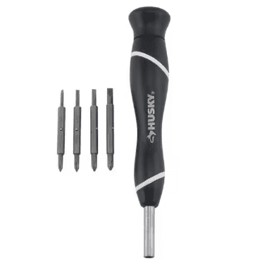 Husky 1000-039-351 Phillips and Slotted 8-in-1 Double Ended Precision Screwdriver Set with Onboard Storage