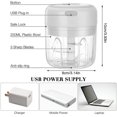 thumbnail image 2 of Cortador eléctrico, cortador de cebolla y ajo, cortador múltiple de carne de fruta con carga Usb de 250ml oso de fresa Hogar, 2 of 3