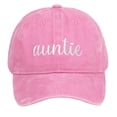 thumbnail image 4 of Auntie Embroidered Baseball Cap, Uncle Embroidered Dad Hat, Embroidered Letters Washed Cotton Cap for Pregnancy Announcement, Family Photos and Gift Giving Pink_Auntie, 4 of 5