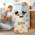 thumbnail image 5 of Yayeee Freestanding Laundry Hamper with Handle Collapsible Large Storage Basket for Clothes, Halloween Cute Pumpkins, 5 of 7