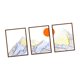 thumbnail image 2 of Arte de pared de metal Macarena 3 piezas montaña dibujo lineal minimalista Azul amarillo, 2 of 8