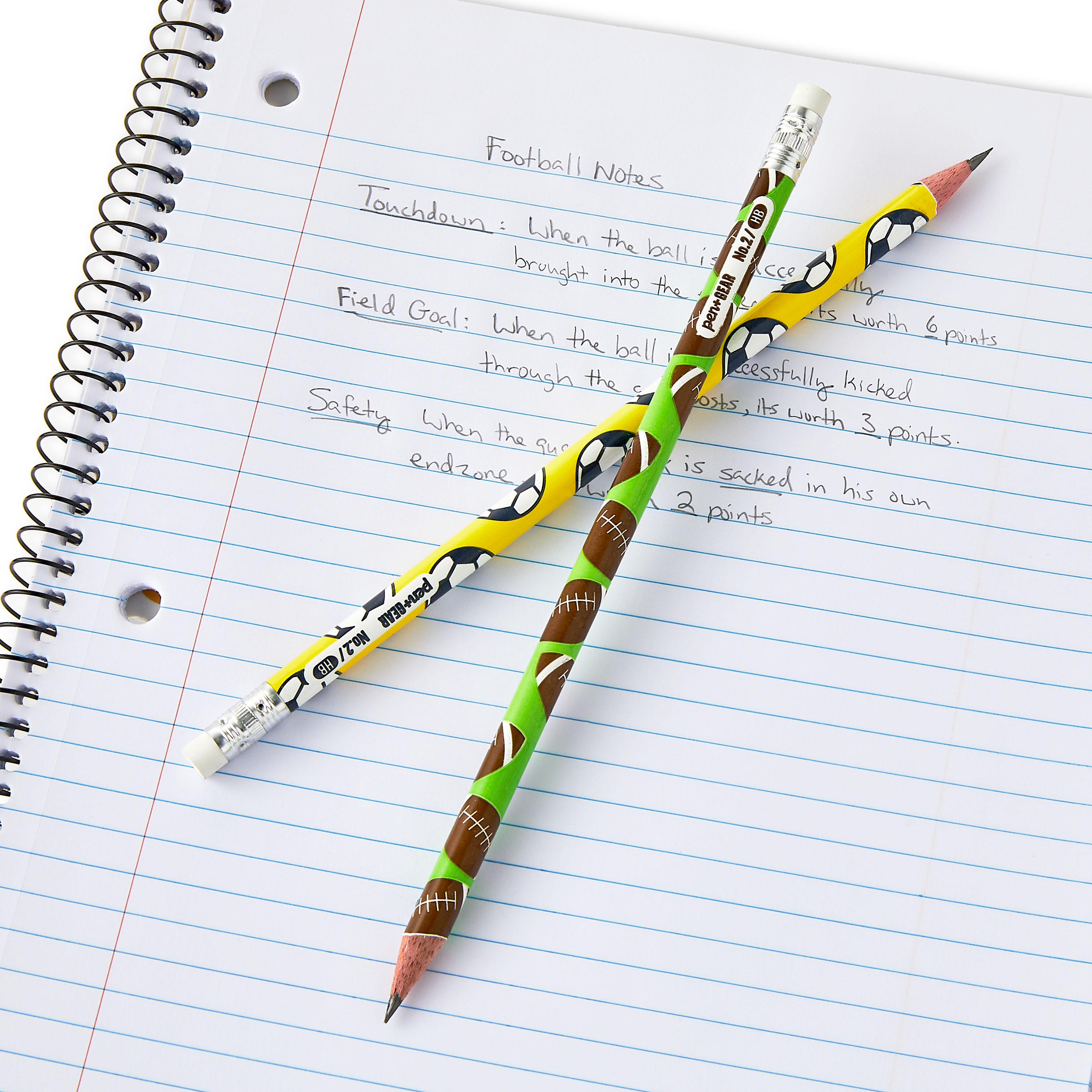 Lápices de madera sin punta con estampado deportivo Pen+Gear, #2 HB, multicolor, 12 unidades 6