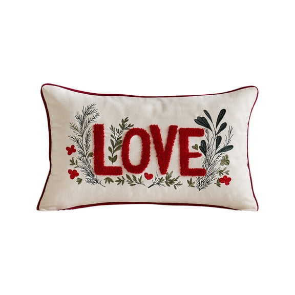 Love Pillow Valentines's Day Heart Embroidered Pillowcase