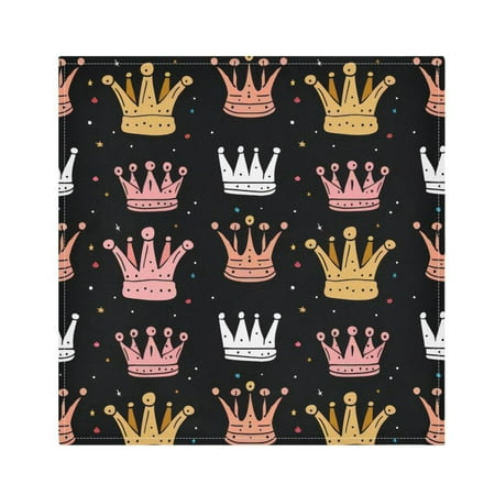 

Napkin Satin Napkin 20*20Inchx4 Kitchen Towel Dinner Plate Towel Decorative Towel Napkin Tea Towel Suitable For Kitchen Table Cartoon Crown