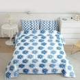thumbnail image 2 of Manfei Cute Daisy Floral King Size Comforter Sets,Cartoon Natural Flower Bedding Comforter Set,Blue White Bedding Set For Children,Super Cozy Room Decor Reversible,3-Piece, 2 of 8