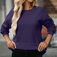 thumbnail image 4 of Oversized Sweatshirt for Women Trendy Fleece Crewneck Casual Long Sleeve Loose Solid Soft Fall Pullover with Pockets, 4 of 7