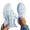thumbnail image 2 of Women's Breathable Comfortable Sneakers Lightweight Casual Walking Shoes for Everyday Wear with Elastic Closure,38, 2 of 10