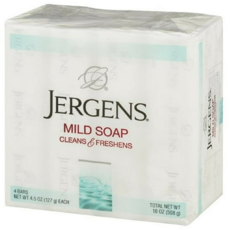 4 Pack - Jergens Mild Soap Cleans & Freshens 4 bars, 4.5