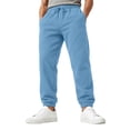 thumbnail image 2 of Resicozy Mens Jogger Sweatpants Wide Leg Cuffed Straight Pant Drawstring Elastic Waist Fleece Athletic Sweatpants with Pockets Sky Blue XL, 2 of 9