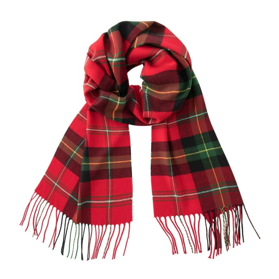 Calvin & Olivia Ultra-Soft Comfort Feel Unisex Winter Solid Plain Scarves Wool Feel Classic Super Soft Luxurious Scarf Christmas Red Green Plaid