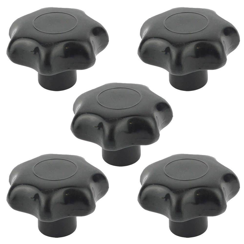5 Pack Female 7 Star Plastic Jig Knob 5/16"18 Threaded Metal