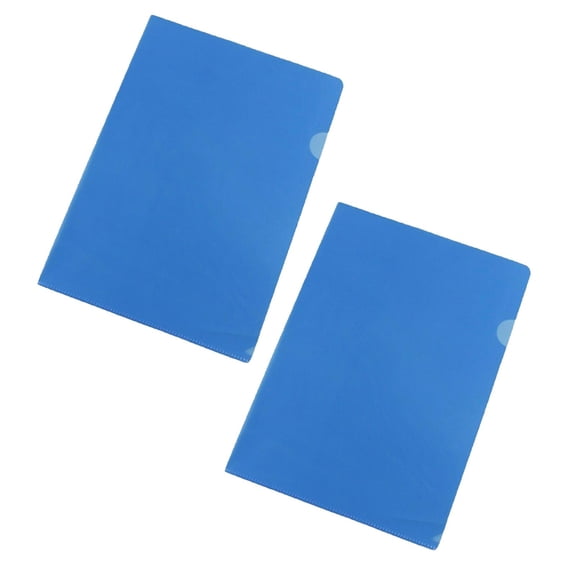 L-Type Document Folders, A4 Waterproof Durable PP Plastic, For School Office File Storage,12.20"×8.66",2PCS,Dark Blue