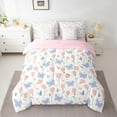 thumbnail image 2 of Feelyou Dreamy Pink Butterly Bedding Comforter Set 7pcs, Spring Tulip Flower King Bedding Sets, Kawaii Princess Style Reversible Bed Sheets, Luxury Bedroom Decor, 2 of 8