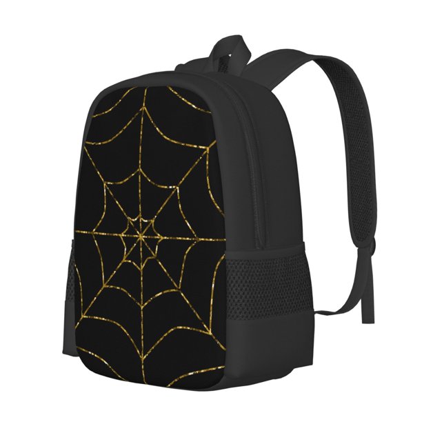 Easygdp Golden Spider Web Mochila de Gran Capacidad Minimalista Ideal para Escuela, Viajes y Uso Diario