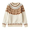 thumbnail image 5 of Plus Size Sweaters for Women Fair Isle Knit Long Sleeve Crew Neck Pullover Vintage Geometric Loose Fit Casual Fall Winter Sweater Tops, 5 of 5