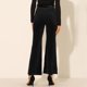 thumbnail image 4 of Pantalones sueltos para mujer, cintura alta, pierna ancha, cinturón, pantalones acampanados de color puro con bolsillo lateral, negro, XXL, 4 of 6