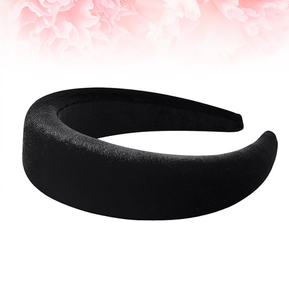 CTIRCHIU Hair Hoop for Women's Girls Black Sponge and Cloth Headband Wide Hair Accessory for Decoration