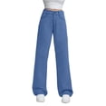 thumbnail image 2 of Wutalume High Waisted Jeans for Women Loose Straight Leg, Casual Trouser Style Denim Pants, Comfort Fit for Relaxed Everyday Wear,Blue M, 2 of 7
