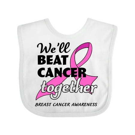 

Inktastic We ll Beat Cancer Together- Breast Cancer Awareness Gift Baby Boy or Baby Girl Bib