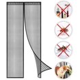thumbnail image 1 of Magnetic Closure Mosquito Net - Self-Closing Ultra Fine Mesh, Easy Tool-Free Installation (Black (New Style) - 80 x 210 cm, 1 of 4