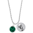 thumbnail image 1 of Delight Jewelry 12mm Crystal Rivoli - Green Silvertone Script Initial Disc - G - Charm Necklace, 20"+3", 1 of 4