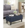 thumbnail image 1 of Strick & Bolton  Nir Storage Ottoman  with Reversible Trays Assembled Blue Fabric Rubberwood, Fabric Storage, Tray Top Transitional, Modern &, 1 of 5