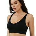 thumbnail image 3 of Coobie Women's Seamless Fusion Yoga Bra Wireless Light Support Sports Bra 9079,Black,One Size, 3 of 9