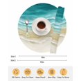 thumbnail image 6 of 13 Inch Round Placemats Set of 6, Turquoise Summer Beach Coastal Non Slip Heat Insulation PP Table Mats, Nautical Beige Seaside Washable Place Mats for Kitchen Dining Party Table Decor, 6 of 7