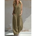thumbnail image 2 of Womens Casual Sleeveless Jumpsuit Romper for Women Summer Beach Holiday One-Piece Outfit Olive Color XXXL, 2 of 3